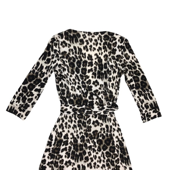 Diane von Furtstenberg silk wrap dress animal snow leopard print sz 4 New Julian - Picture 12 of 16